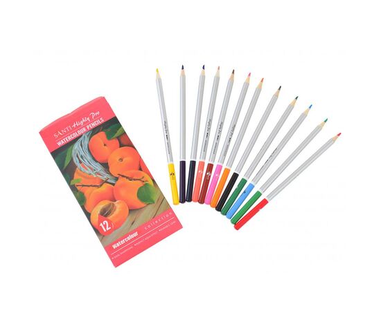 Карандаши цветные Santi Highly Pro 12 шт акварельные (742383), изображение 3 Карандаши цветные Santi Highly Pro 12 шт акварельные (742383), изображение 3
