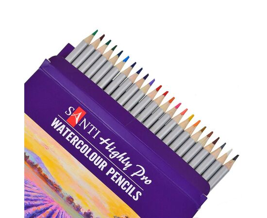 Карандаши цветные Santi Highly Pro 24 шт акварельные (742385), изображение 2 Карандаши цветные Santi Highly Pro 24 шт акварельные (742385), изображение 2