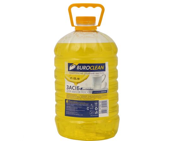 Засіб для ручного миття посуду Buroclean EuroStandart лимон 5 л (4823078912251)