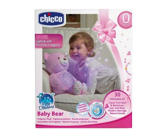 Развивающая игрушка Chicco Медвежонок музыкальный розовый (08015.10), изображение 2 Развивающая игрушка Chicco Медвежонок музыкальный розовый (08015.10), изображение 2