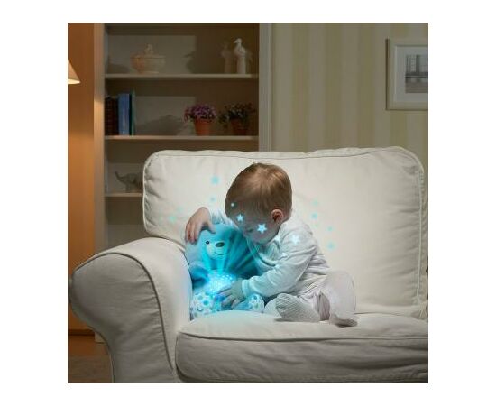 Развивающая игрушка Chicco Медвежонок музыкальный голубой (08015.20), изображение 2 Развивающая игрушка Chicco Медвежонок музыкальный голубой (08015.20), изображение 2