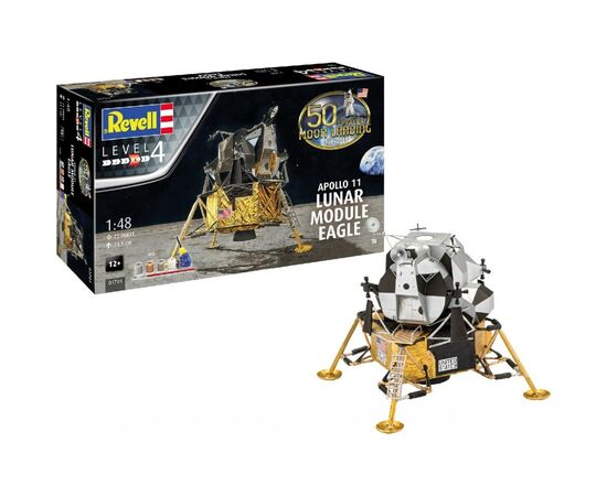 Сборная модель Revell Лунный модуль Орел миссии Аполлон 11 уровень 4, 1:48 (RVL-03701), изображение 2 Сборная модель Revell Лунный модуль Орел миссии Аполлон 11 уровень 4, 1:48 (RVL-03701), изображение 2