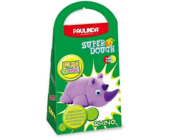 Набор для творчества Paulinda Super Dough Fun4one Носорог (подвижные глаза) (PL-1537), изображение 2 Набор для творчества Paulinda Super Dough Fun4one Носорог (подвижные глаза) (PL-1537), изображение 2