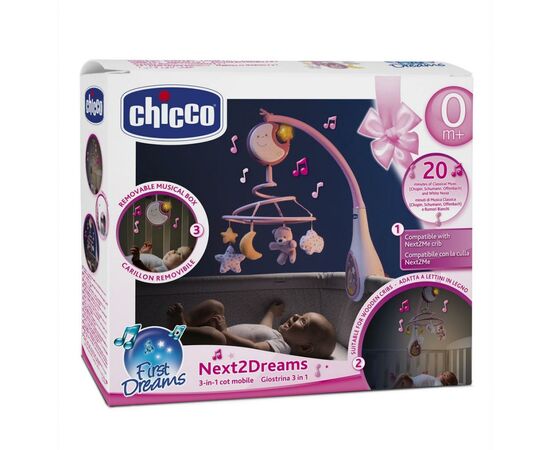 Мобиль Chicco NEXT2DREAMS розовый (07627.10), изображение 2 Мобиль Chicco NEXT2DREAMS розовый (07627.10), изображение 2