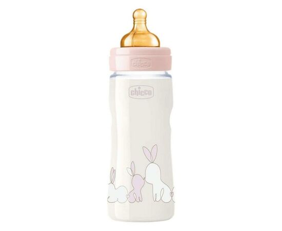 Пляшечка для годування Chicco Original Touch з латексною соскою 4+ міс. 330 мл Рожева (27634.10)