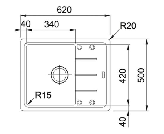 Мойка кухонная Franke Basis BFG 611-62/ 114.0272.599, изображение 2 Мойка кухонная Franke Basis BFG 611-62/ 114.0272.599, изображение 2