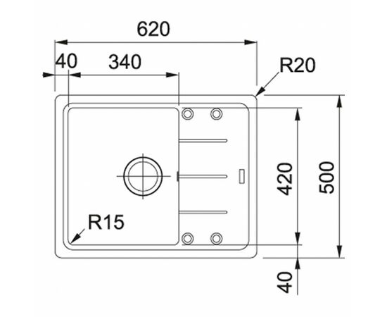 Мойка кухонная Franke Basis BFG 611-62 (114.0272.596), изображение 2 Мойка кухонная Franke Basis BFG 611-62 (114.0272.596), изображение 2