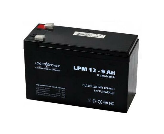 Батарея к ИБП LogicPower LPM 12В 9Ач (3866), изображение 2 Батарея к ИБП LogicPower LPM 12В 9Ач (3866), изображение 2