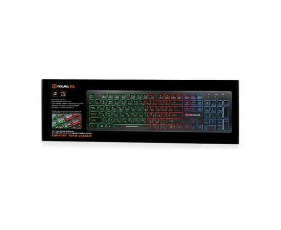 Клавиатура REAL-EL 7070 Comfort Backlit, black, изображение 3 Клавиатура REAL-EL 7070 Comfort Backlit, black, изображение 3