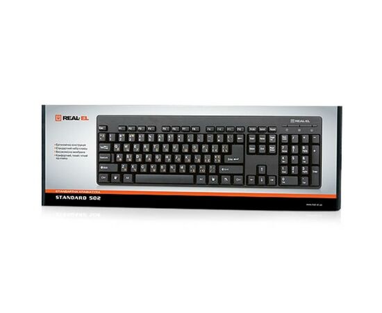 Клавиатура REAL-EL 502 Standard, USB, black, изображение 5 Клавиатура REAL-EL 502 Standard, USB, black, изображение 5