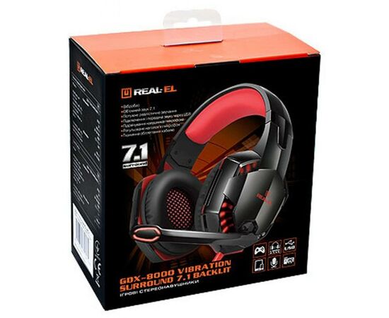 Наушники REAL-EL GDX-8000 VIBRATION SURROUND 7.1 BACKLIT, изображение 8 Наушники REAL-EL GDX-8000 VIBRATION SURROUND 7.1 BACKLIT, изображение 8