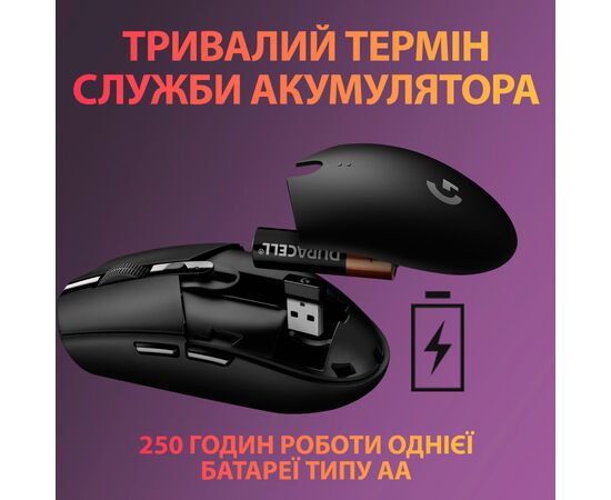 Мишка Logitech G305 Lightspeed Black (910-005282), зображення 4 Мишка Logitech G305 Lightspeed Black (910-005282), зображення 4