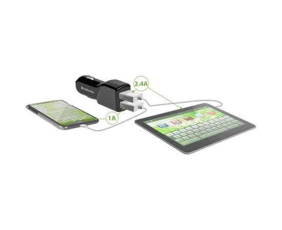 Зарядное устройство Defender UCA-34 2xUSB, 5V / 3.4A (83834), изображение 3 Зарядное устройство Defender UCA-34 2xUSB, 5V / 3.4A (83834), изображение 3