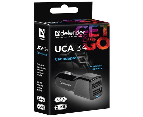 Зарядное устройство Defender UCA-34 2xUSB, 5V / 3.4A (83834), изображение 6 Зарядное устройство Defender UCA-34 2xUSB, 5V / 3.4A (83834), изображение 6