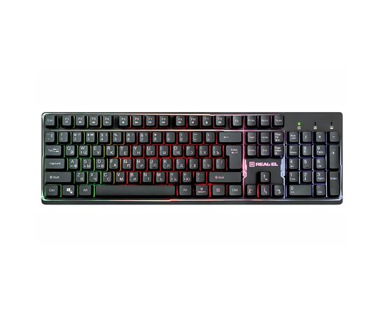 Клавиатура REAL-EL 7011 Comfort Backlit Black, изображение 2 Клавиатура REAL-EL 7011 Comfort Backlit Black, изображение 2