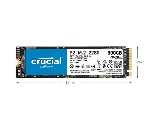 Накопитель SSD M.2 2280 250GB Micron (CT250P2SSD8), изображение 3 Накопитель SSD M.2 2280 250GB Micron (CT250P2SSD8), изображение 3