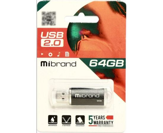 USB флеш накопитель Mibrand 64GB Cougar Black USB 2.0 (MI2.0/CU64P1B), изображение 2 USB флеш накопитель Mibrand 64GB Cougar Black USB 2.0 (MI2.0/CU64P1B), изображение 2