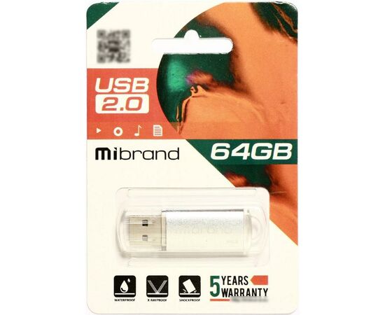 USB флеш накопитель Mibrand 64GB Cougar Silver USB 2.0 (MI2.0/CU64P1S), изображение 2 USB флеш накопитель Mibrand 64GB Cougar Silver USB 2.0 (MI2.0/CU64P1S), изображение 2