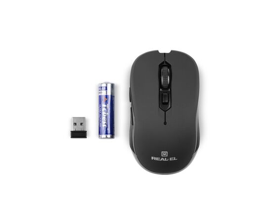 Мышка REAL-EL RM-330 Wireless Black, изображение 7 Мышка REAL-EL RM-330 Wireless Black, изображение 7
