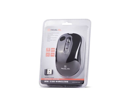 Мышка REAL-EL RM-330 Wireless Black, изображение 8 Мышка REAL-EL RM-330 Wireless Black, изображение 8