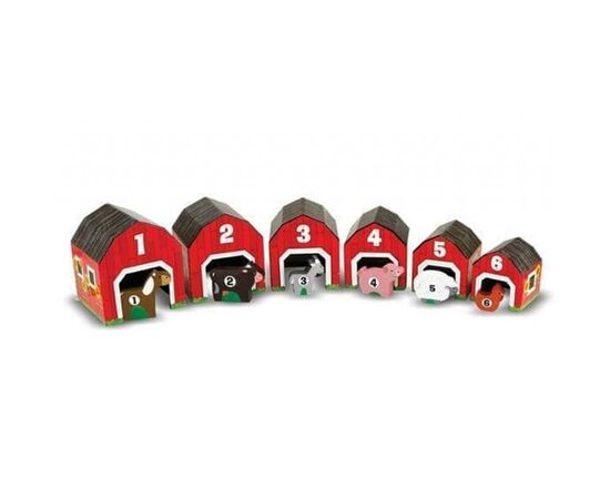 Развивающая игрушка Melissa&Doug Набор блоков-сараев с животными (MD12434), изображение 3 Развивающая игрушка Melissa&Doug Набор блоков-сараев с животными (MD12434), изображение 3