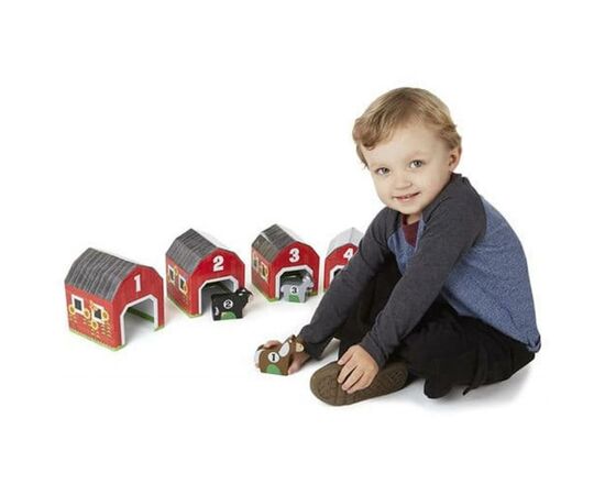 Развивающая игрушка Melissa&Doug Набор блоков-сараев с животными (MD12434), изображение 4 Развивающая игрушка Melissa&Doug Набор блоков-сараев с животными (MD12434), изображение 4