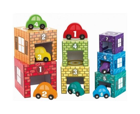 Развивающая игрушка Melissa&Doug Набор блоков-кубов Автомобили и гаражи (MD12435), изображение 2 Развивающая игрушка Melissa&Doug Набор блоков-кубов Автомобили и гаражи (MD12435), изображение 2