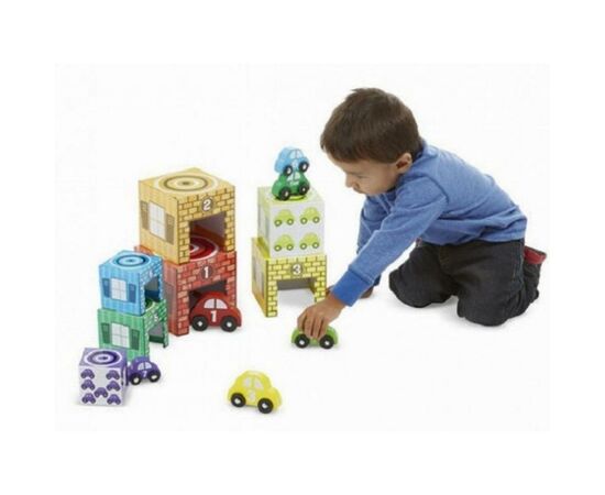 Развивающая игрушка Melissa&Doug Набор блоков-кубов Автомобили и гаражи (MD12435), изображение 4 Развивающая игрушка Melissa&Doug Набор блоков-кубов Автомобили и гаражи (MD12435), изображение 4