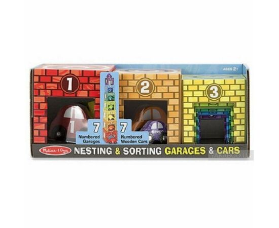 Розвиваюча іграшка Melissa&Doug Набір блоків Автомобілі і гаражі (MD12435)