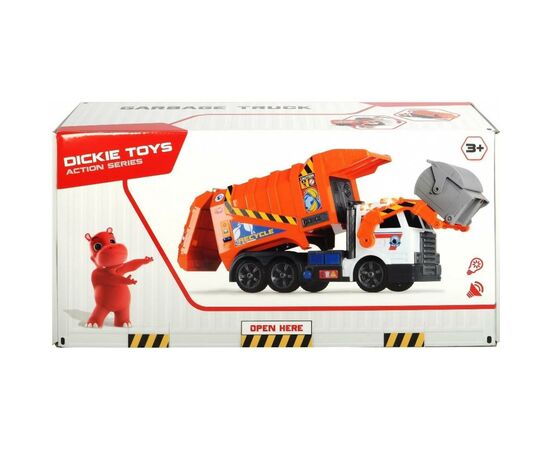 Спецтехніка Dickie Toys Сміттєвоз з контейнером та підйомником, зі звук. та світл. е (1137000), зображення 3 Спецтехніка Dickie Toys Сміттєвоз з контейнером та підйомником, зі звук. та світл. е (1137000), зображення 3