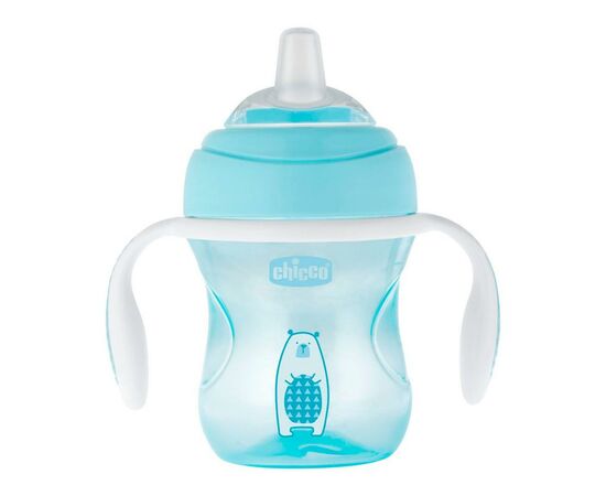 Поильник-непроливайка Chicco Transition Cup 4м+ 200мл. Голубая (06911.20), изображение 2