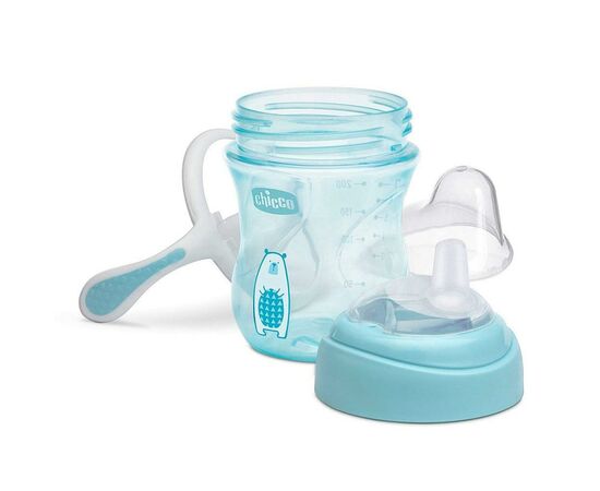 Поильник-непроливайка Chicco Transition Cup 4м+ 200мл. Голубая (06911.20), изображение 3