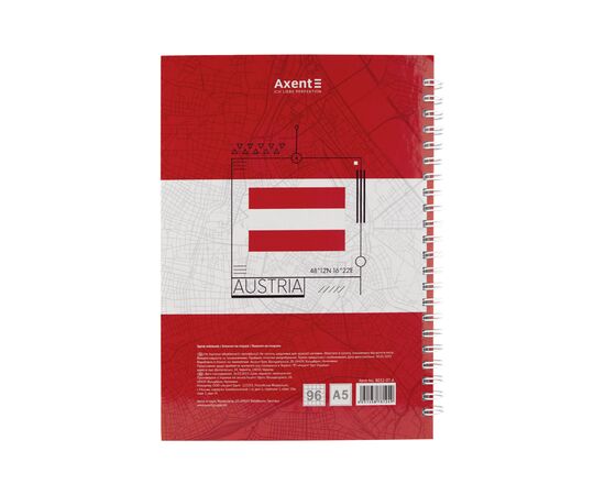 Блокнот Axent на спирали твердая обкл., А5, 96л. Vienna (8032-07-A), изображение 2 Блокнот Axent на спирали твердая обкл., А5, 96л. Vienna (8032-07-A), изображение 2