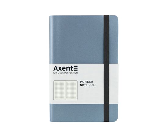 Блокнот Axent Partner Soft, 125х195, 96л, клет, серебряно-синий (8206-14-A)