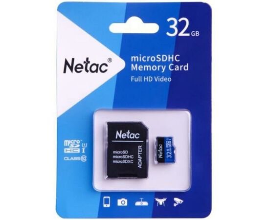 Карта памяти Netac 32GB microSD class 10 UHS-I U1 (NT02P500STN-032G-R), изображение 2 Карта памяти Netac 32GB microSD class 10 UHS-I U1 (NT02P500STN-032G-R), изображение 2