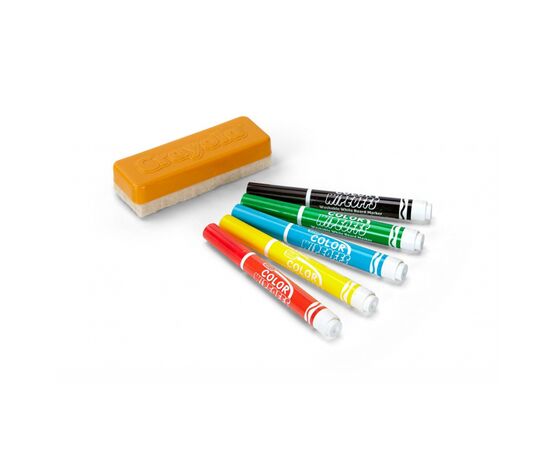 Фломастеры Crayola Набор Washable для сухого стирания с щеткой 5 шт (256417.012), изображение 2 Фломастеры Crayola Набор Washable для сухого стирания с щеткой 5 шт (256417.012), изображение 2
