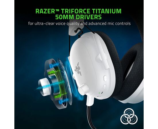 Наушники Razer Blackshark V2 Pro Wireless White (RZ04-03220300-R3M1), изображение 3 Наушники Razer Blackshark V2 Pro Wireless White (RZ04-03220300-R3M1), изображение 3