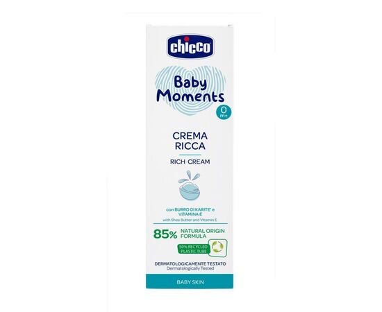 Дитячий крем Chicco поживний Baby Moments, 100 мл (10596.00), зображення 2 Дитячий крем Chicco поживний Baby Moments, 100 мл (10596.00), зображення 2