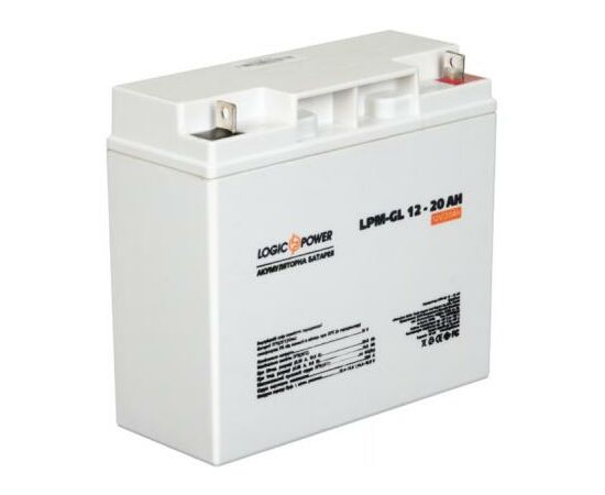 Батарея к ИБП LogicPower LPM-GL 12В 20Ач (5214), изображение 2 Батарея к ИБП LogicPower LPM-GL 12В 20Ач (5214), изображение 2