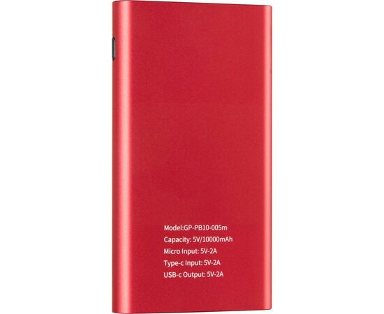 Батарея универсальная Gelius Pro CoolMini GP-PB10-005 10 000 mAh 2.1A Red (72160), изображение 4 Батарея универсальная Gelius Pro CoolMini GP-PB10-005 10 000 mAh 2.1A Red (72160), изображение 4