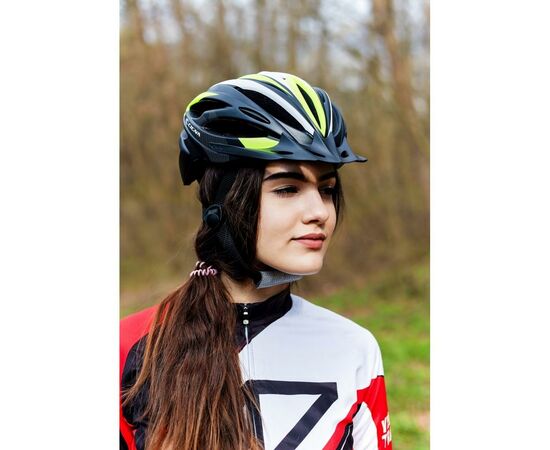 Шлем Velotrade с козырьком СIGNA WT-068 черно-бело-салатовый L (58-61см) (HEAD-016), изображение 5 Шлем Velotrade с козырьком СIGNA WT-068 черно-бело-салатовый L (58-61см) (HEAD-016), изображение 5