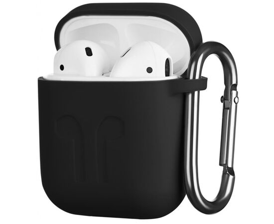 Чехол для наушников 2E для Apple AirPods Pure Color Silicone Imprint 1.5 мм Black (2E-AIR-PODS-IBSI-1.5-BK), изображение 2 Чехол для наушников 2E для Apple AirPods Pure Color Silicone Imprint 1.5 мм Black (2E-AIR-PODS-IBSI-1.5-BK), изображение 2