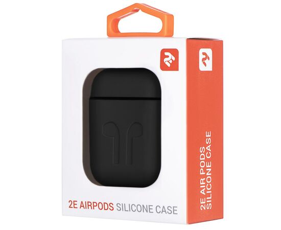 Чехол для наушников 2E для Apple AirPods Pure Color Silicone Imprint 1.5 мм Black (2E-AIR-PODS-IBSI-1.5-BK), изображение 3 Чехол для наушников 2E для Apple AirPods Pure Color Silicone Imprint 1.5 мм Black (2E-AIR-PODS-IBSI-1.5-BK), изображение 3