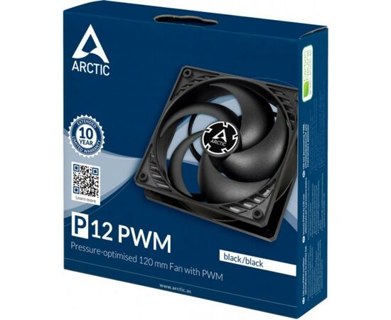 Кулер для корпуса Arctic P12 PWM Black/Transparent (ACFAN00133A), изображение 6