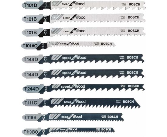 Полотно Bosch набір для елетролобзиків Wood and Metal, 10 шт. (2.607.011.170)