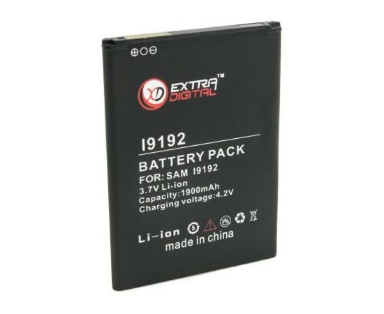 Аккумуляторная батарея для телефона Extradigital Samsung Galaxy S4 Mini Duos GT-i9192 (1900 mAh) (BMS6241), изображение 2 Аккумуляторная батарея для телефона Extradigital Samsung Galaxy S4 Mini Duos GT-i9192 (1900 mAh) (BMS6241), изображение 2