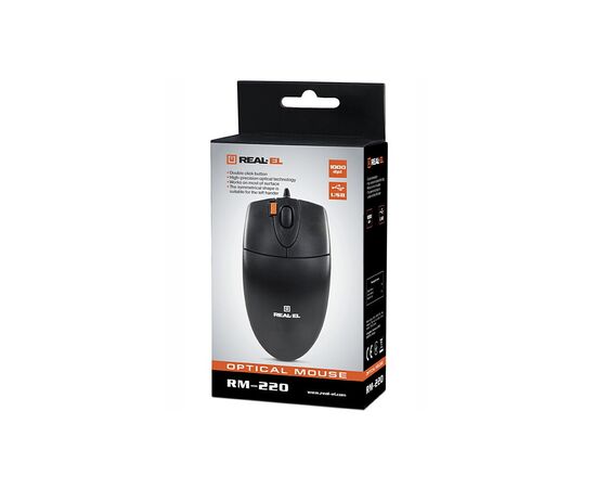 Мышка REAL-EL RM-220 Black, изображение 8 Мышка REAL-EL RM-220 Black, изображение 8