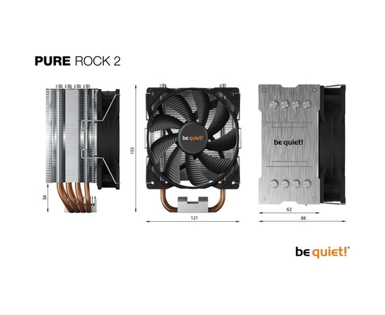 Кулер для процессора Be quiet! Pure Rock 2 (BK006), изображение 7 Кулер для процессора Be quiet! Pure Rock 2 (BK006), изображение 7