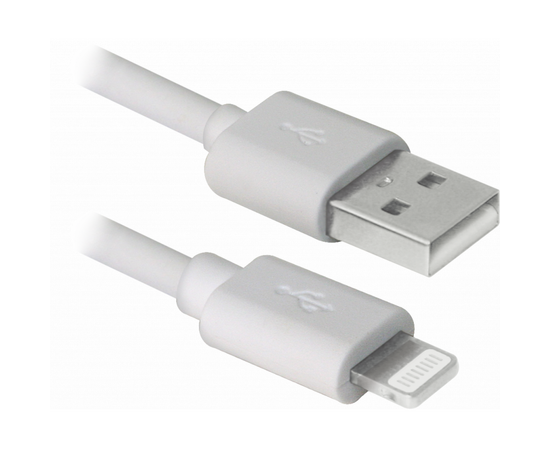 Дата кабель USB 2.0 AM to Lightning 1.0m ACH01-03BH white Defender (87479)