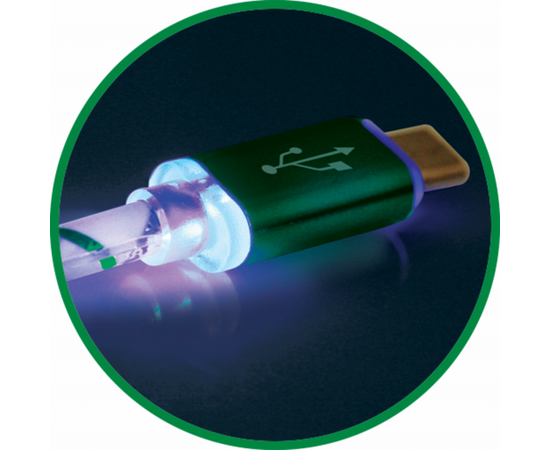 Дата кабель USB 2.0 AM to Lightning 1.0m ACH03-03LT GreenLED backlight Defender (87553), изображение 4 Дата кабель USB 2.0 AM to Lightning 1.0m ACH03-03LT GreenLED backlight Defender (87553), изображение 4